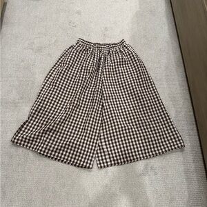 Brown and White Gingham Culottes